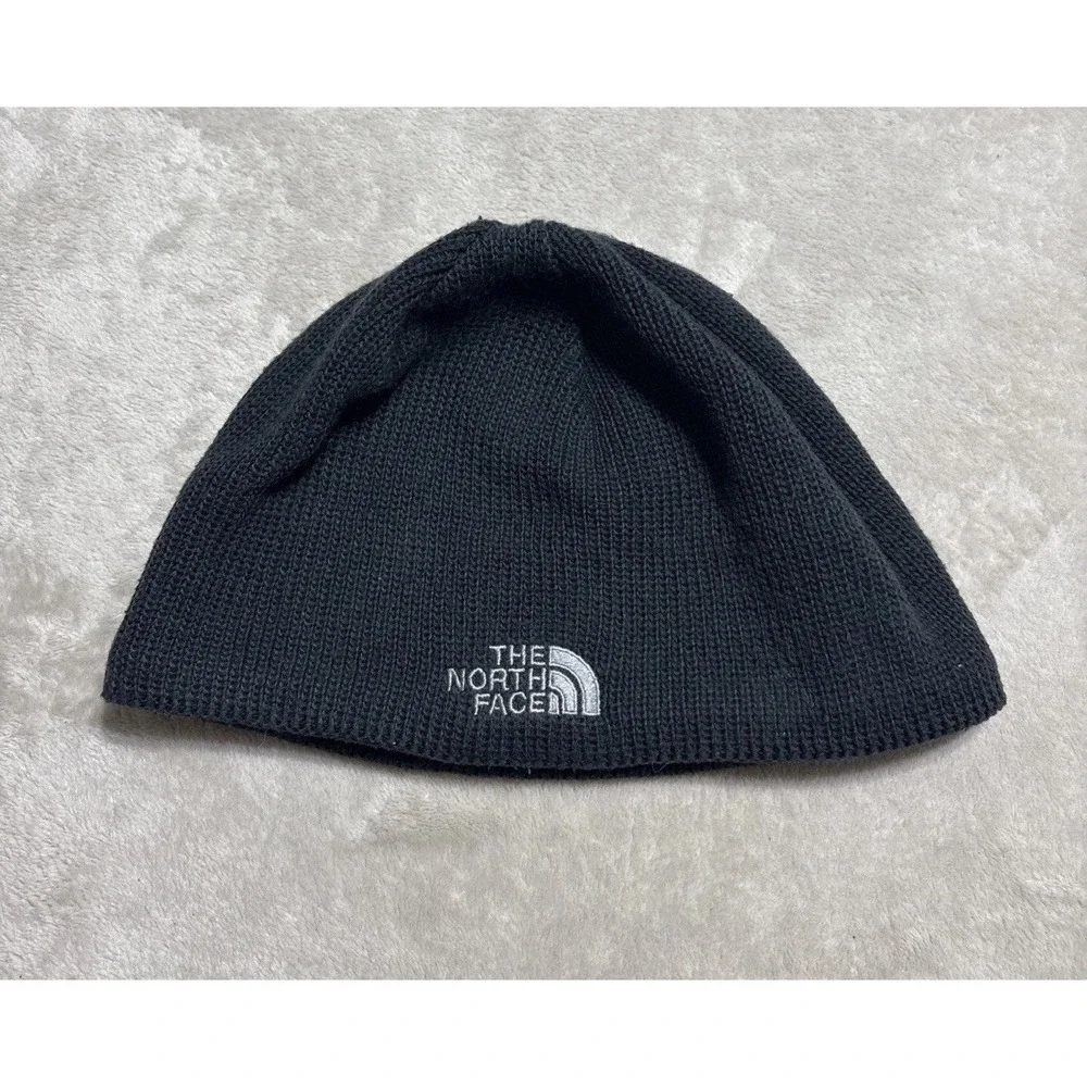 The North Face Unisex Gray Beanie Hat Cap One Size Ribbed Knit